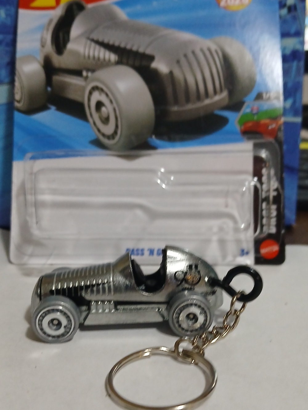 Vintage-Style Monopoly Silver Race Car (Pass 'N Go) Keychain